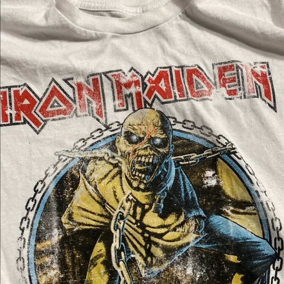 Iron Maiden White Short Sleeve Graphic Band Tee Shirt Size Large​​​​ - Picture 3 of 9